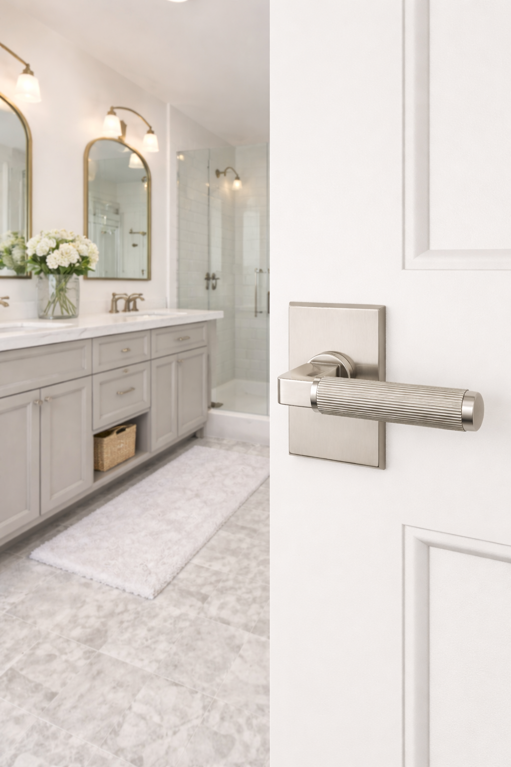 Magnifique® Rectangular Door Set with Modern Smooth Lever (Several Finishes Available)