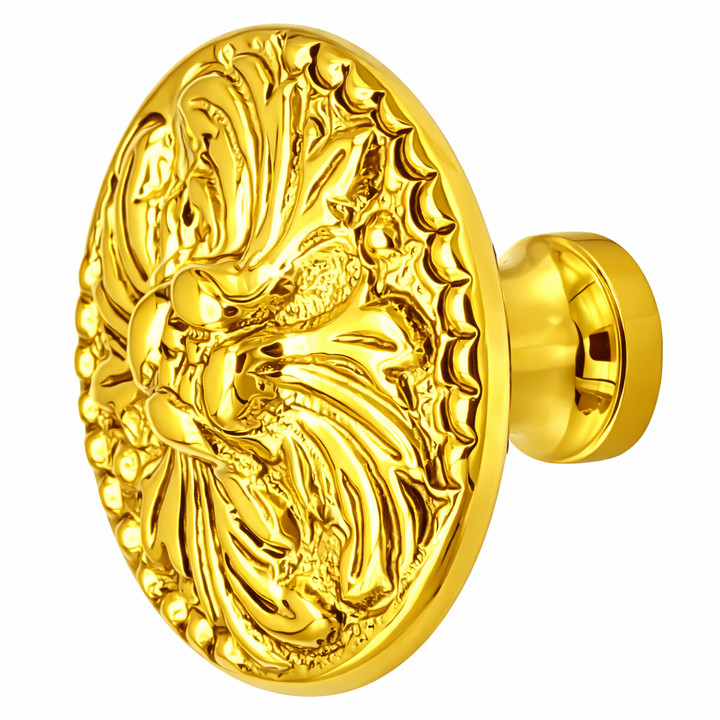 1 7/8 Inch Solid Brass Rococo Victorian Cabinet and Furniture Knob (Several Finishes Available)