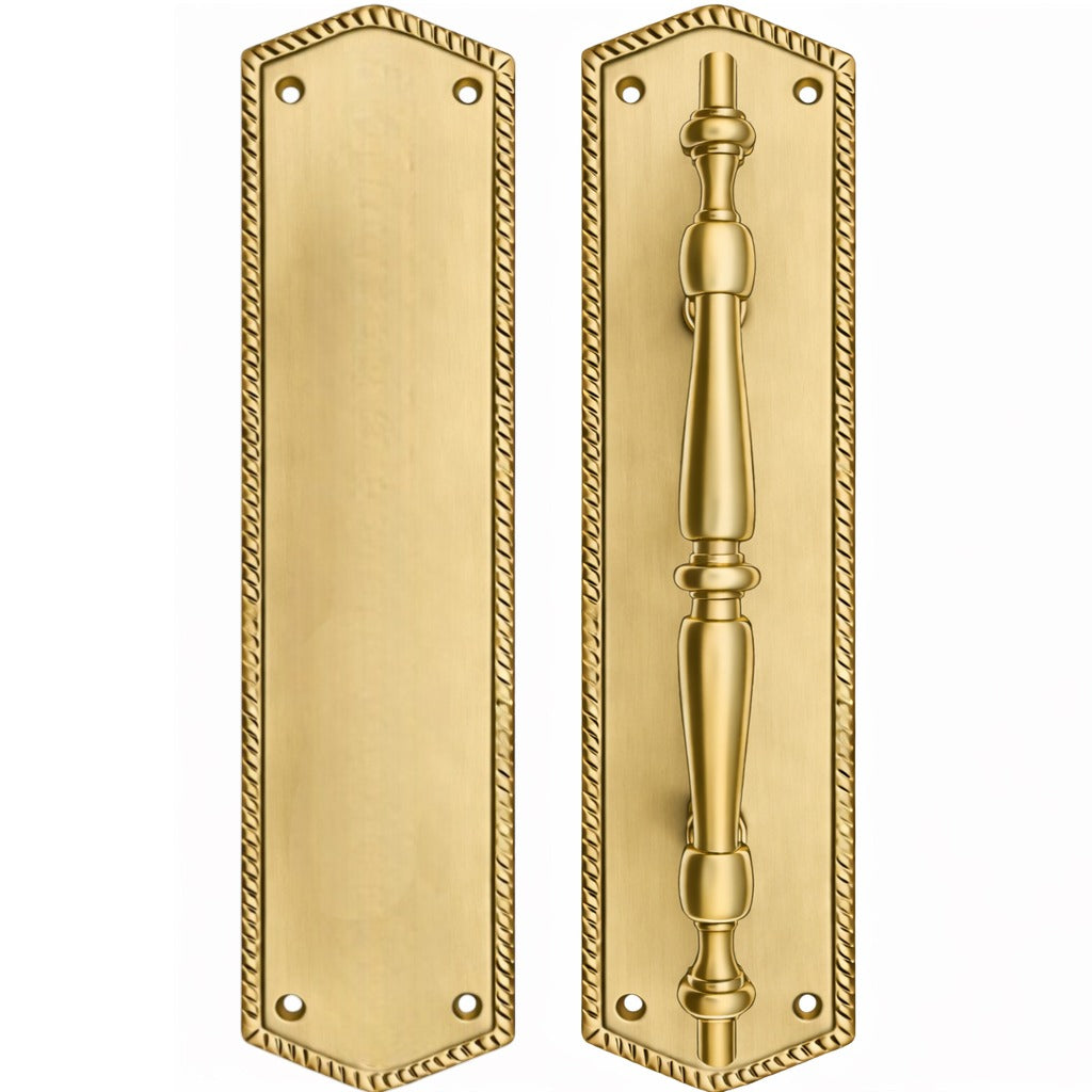 12 Inch Georgian Oval Roped Style Door Pull & Plate Set (Several Finishes Available)