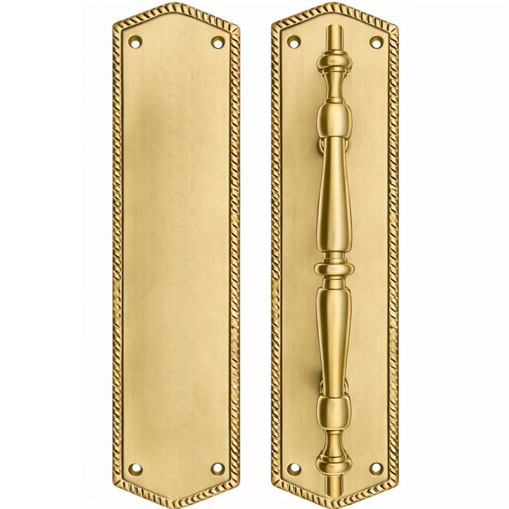 12 Inch Georgian Oval Roped Style Door Pull & Plate Set (Several Finishes Available)