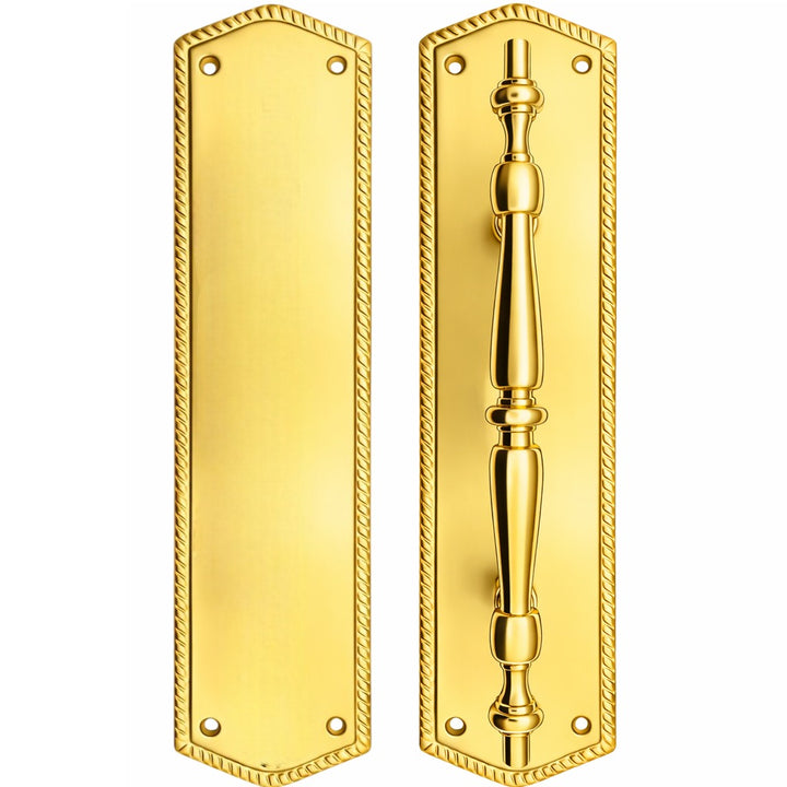 12 Inch Georgian Oval Roped Style Door Pull & Plate Set (Several Finishes Available)