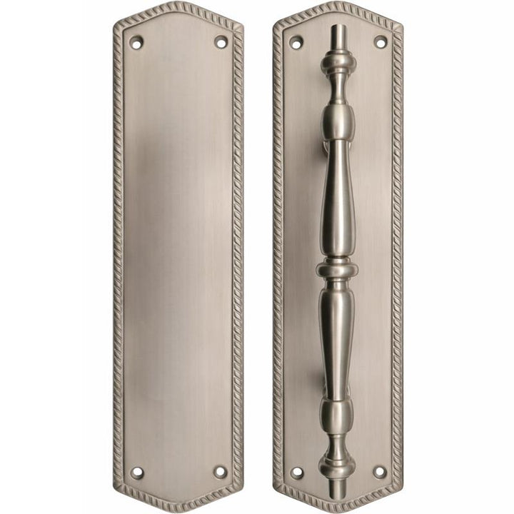 12 Inch Georgian Oval Roped Style Door Pull & Plate Set (Several Finishes Available)