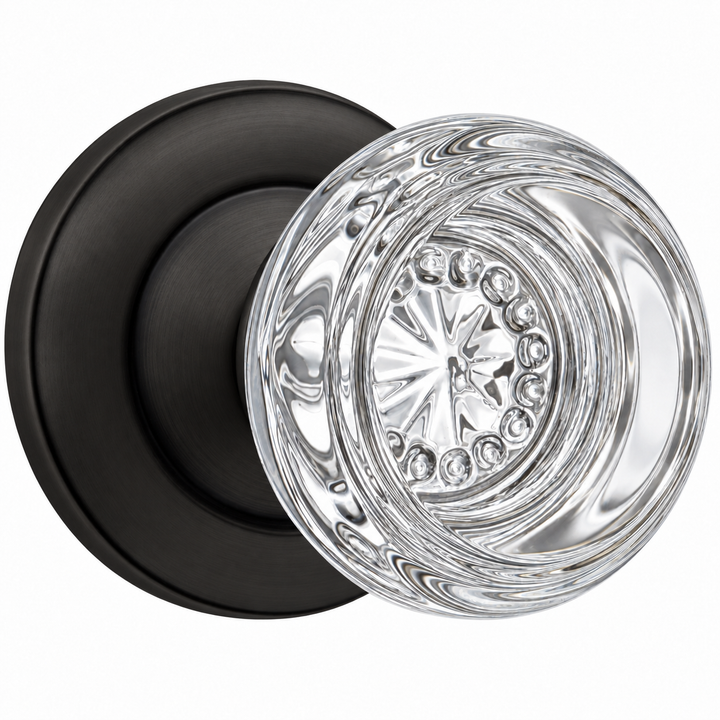 Magnifique® Classic Door Set with Round Crystal Knobs (Several Finishes Available)