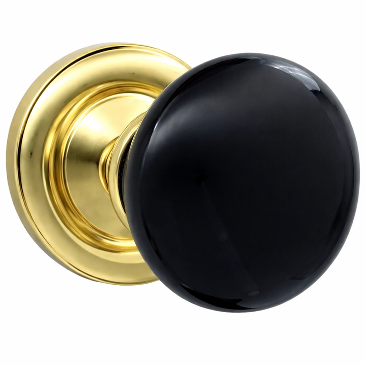 Magnifique® Classic Door Set with Black Porcelain Knobs (Several Finishes Available)
