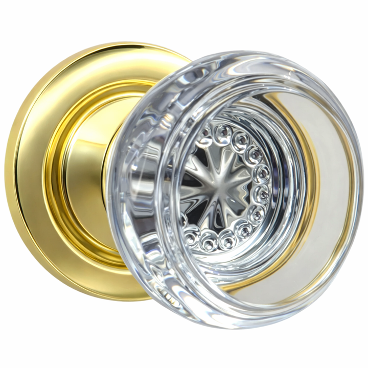Magnifique® Classic Door Set with Round Crystal Knobs (Several Finishes Available)