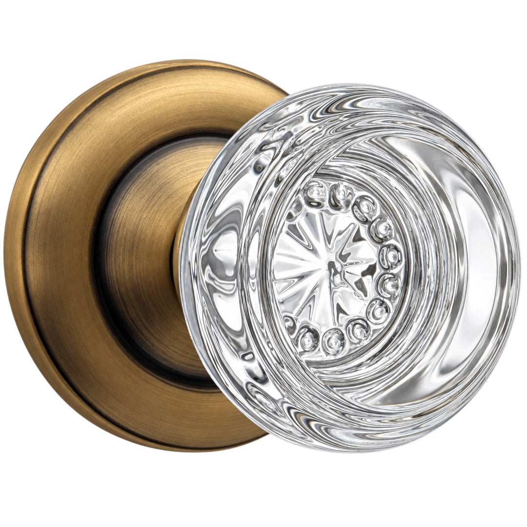 Magnifique® Classic Door Set with Round Crystal Knobs (Several Finishes Available)