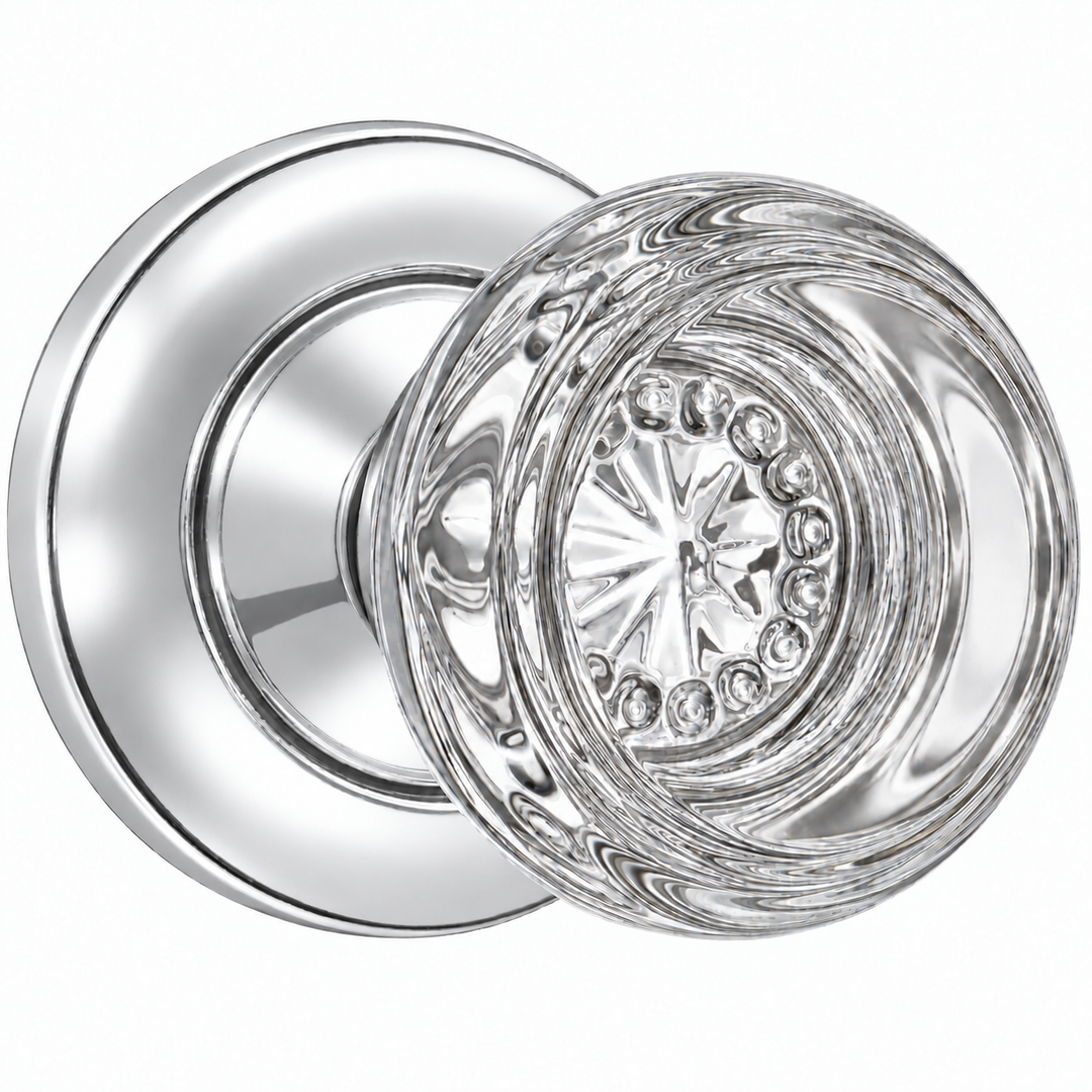 Magnifique® Classic Door Set with Round Crystal Knobs (Several Finishes Available)