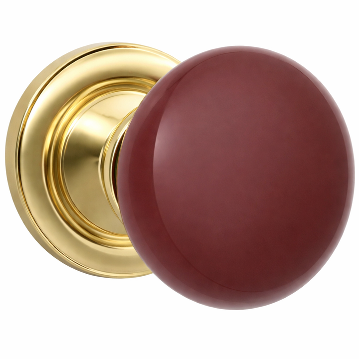 Magnifique® Classic Door Set with Brown Porcelain Knobs (Several Finishes Available)