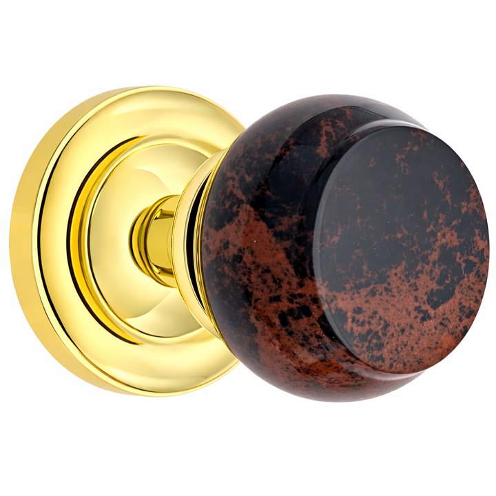 Magnifique® Classic Door Set with Mahogany Obsidian Knobs (Several Finishes Available)