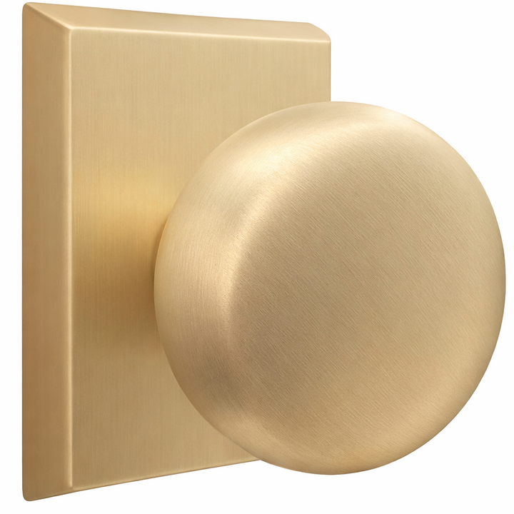 Magnifique® Rectangular Door Set with Brass Round Knobs (Several Finishes Available)