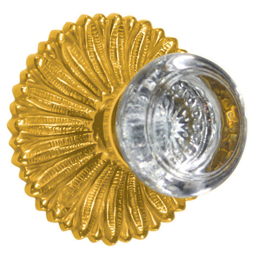 French Provincial Rosette Door Set with Crystal Round Door Knobs (Several Finishes Available)