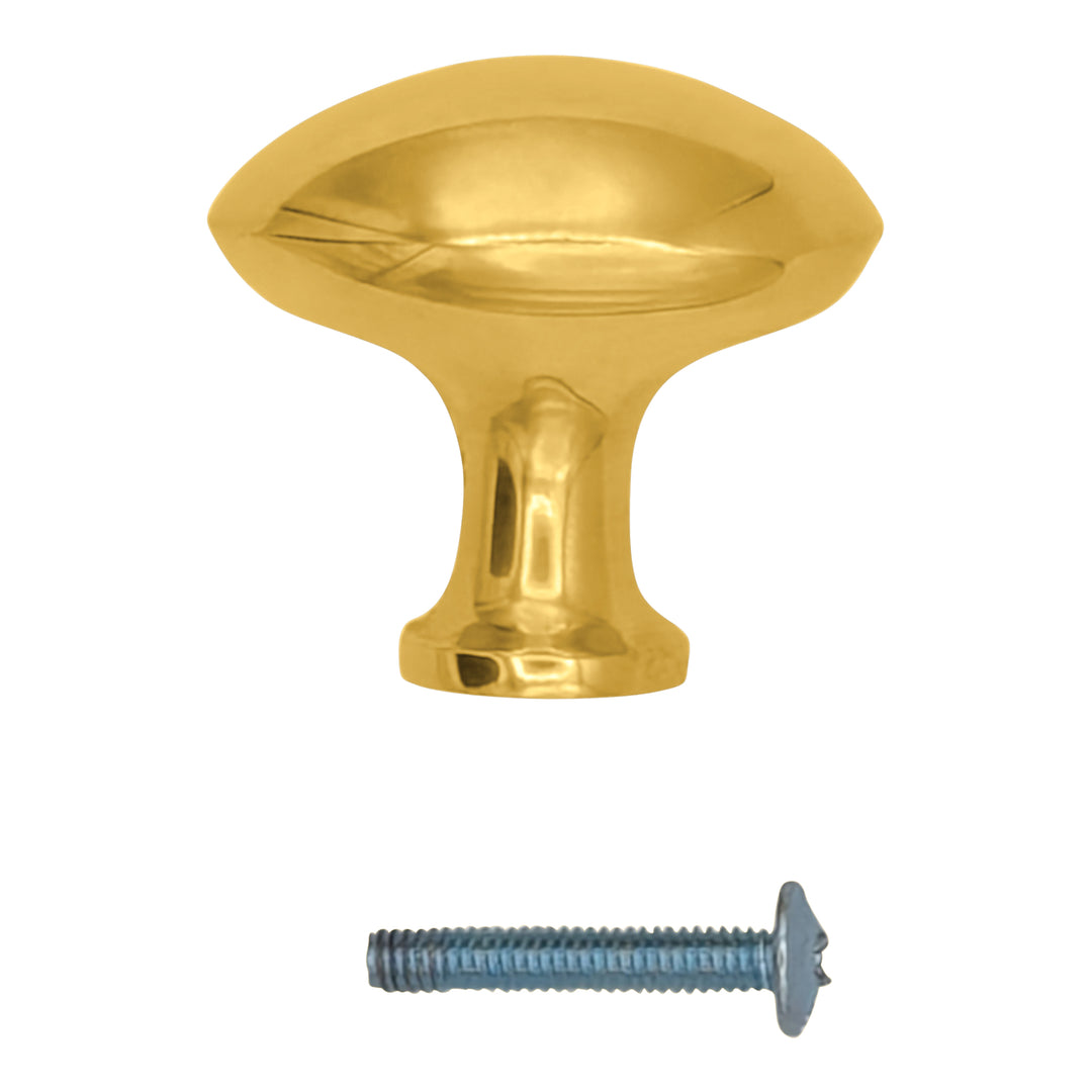1 1/2 Inch Brass Egg Cabinet Knob (Several Finishes Available)