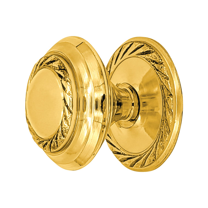 1 1/4 Inch Solid Brass Georgian Roped Round Cabinet & Furniture Knob