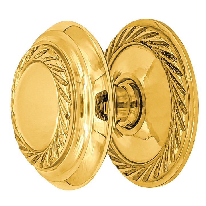1 1/2 Inch Georgian Roped Cabinet Knob with Backplate (Several Finishes Available)