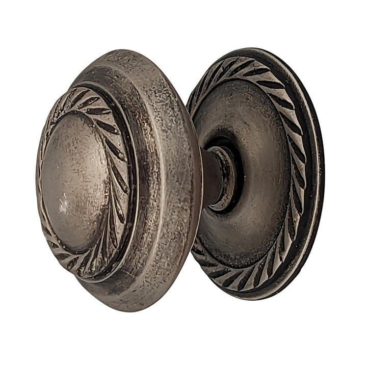 ##Antique Hardware## 1 1/2 Inch Georgian Roped Cabinet Knob with Backplate (Several Finishes Available)