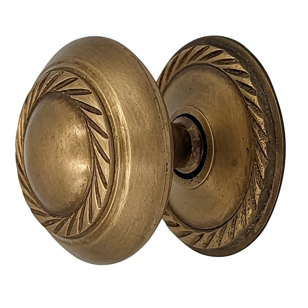 ##Antique Hardware## 1 1/2 Inch Georgian Roped Cabinet Knob with Backplate (Several Finishes Available)