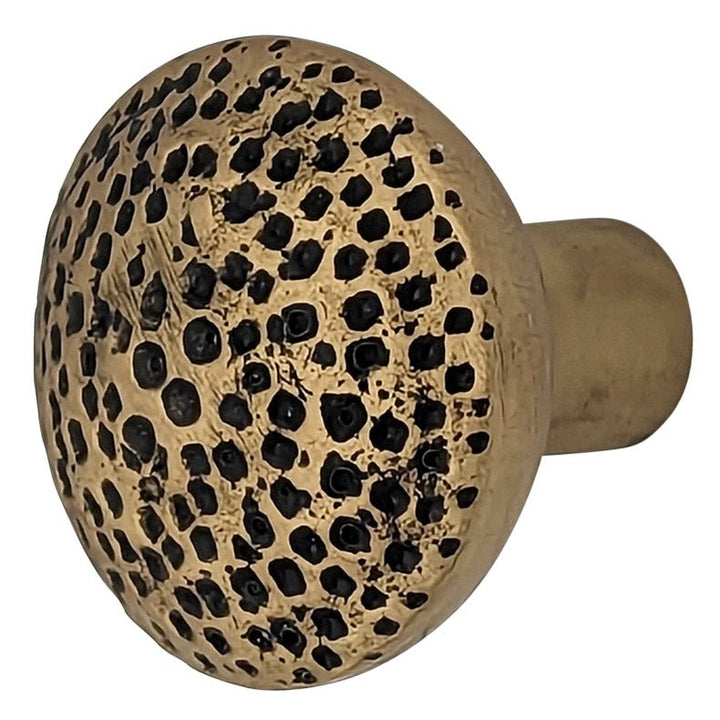 ##Antique Hardware## 1 1/4 Inch Solid Brass Hand-Hammered Round Cabinet & Furniture Knob