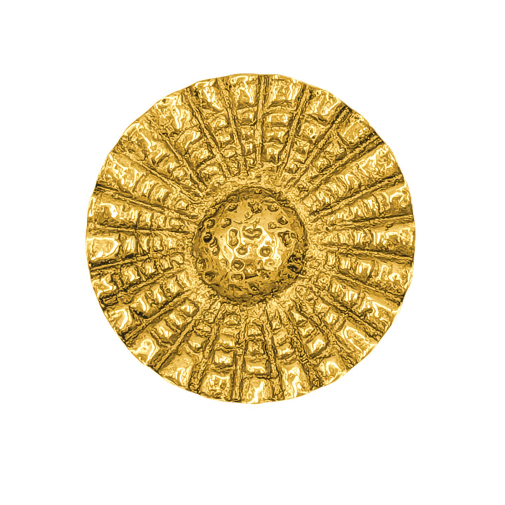 1 Inch Solid Brass Art Deco Style Round Cabinet and Furniture Knob