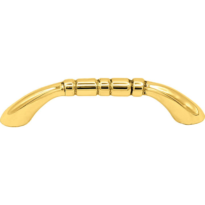 4 3/4 Inch Overall (4 Inch c-c) Solid Brass Traditional Pull