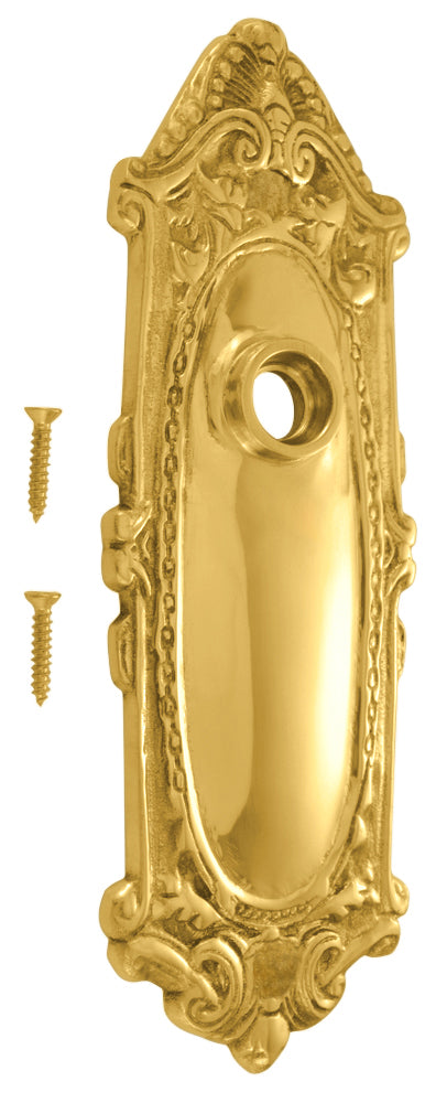 Ornate Victorian Long Solid Brass Backplate (Several Finishes Available)