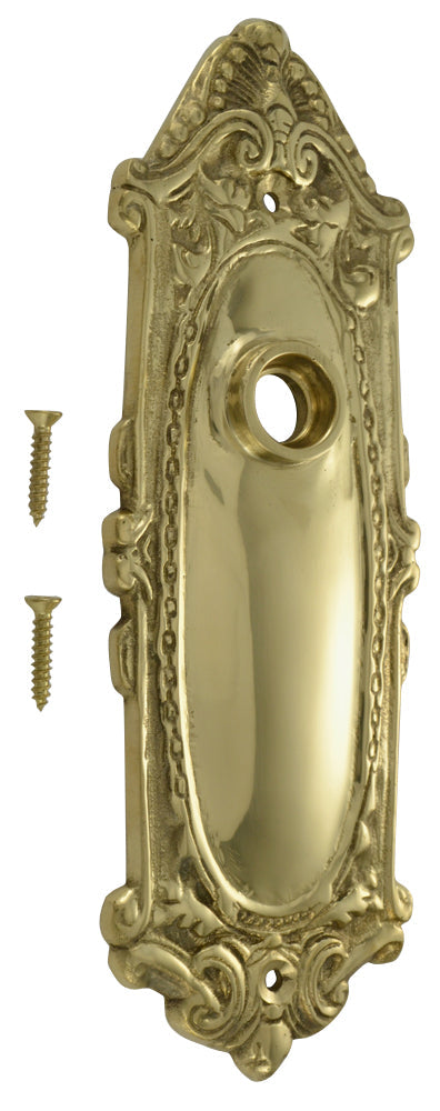 ##Antique Hardware## Ornate Victorian Long Solid Brass Backplate (Several Finishes Available)