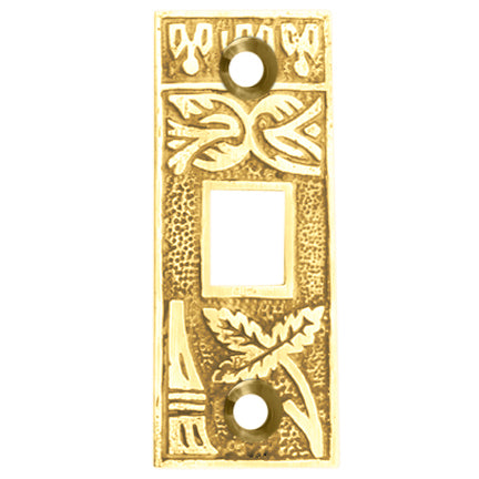 2 1/4 Inch Solid Brass Broken Leaf Pocket Door Strike Plate (Several Finishes Available)