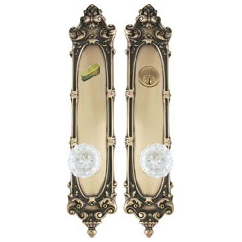 ##Antique Hardware## Victorian Style Keyed Single-Door Deadbolt Entryway Set