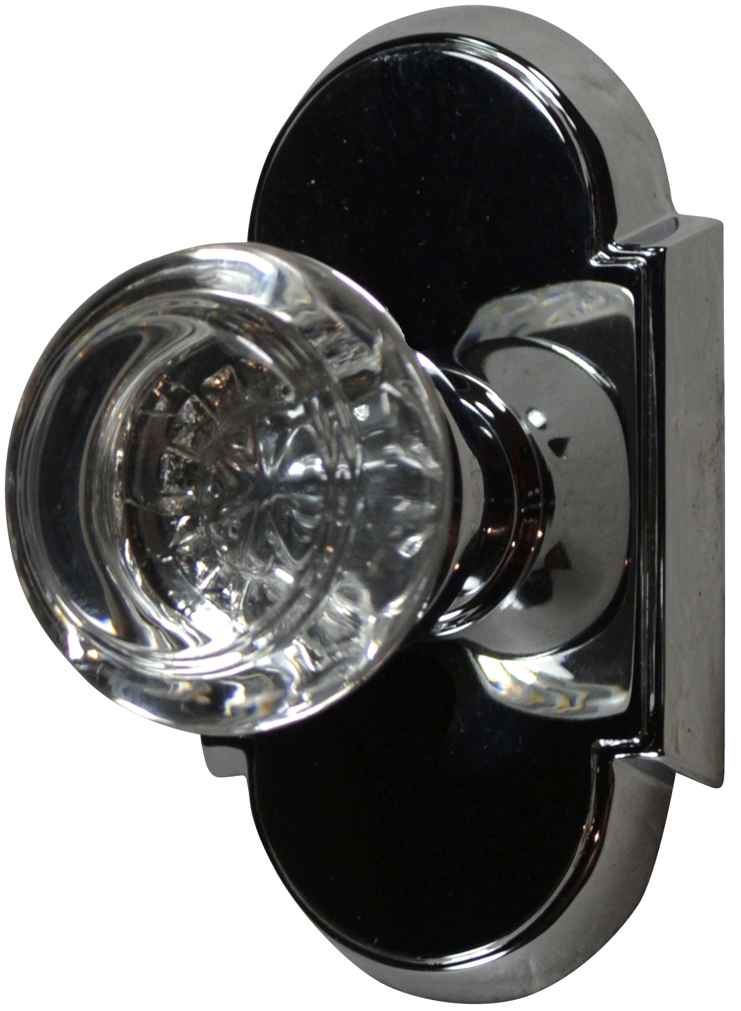 ##Antique Hardware## Beveled Round Crystal Antique Door Knob Set with Arched Rosette