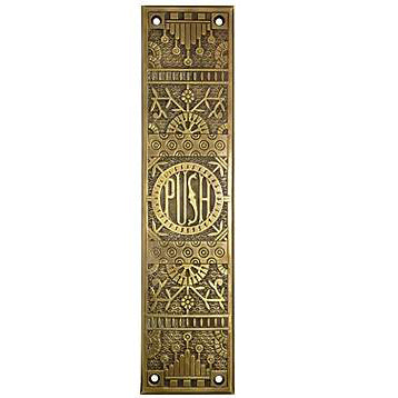 ##Antique Hardware## 11 5/8 Inch Lost Wax Cast Windsor Pattern Push Plate (Several Finishes Available)