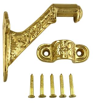 ##Antique Hardware## 3 1/2 Inch Solid Brass Lost Cast Wax Windsor Stair Rail Bracket