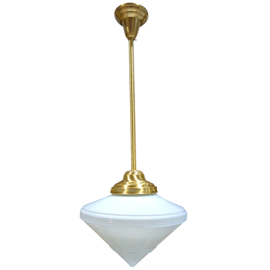 Large Art Deco Glass Rod Pendant Light (Several Finishes Available)