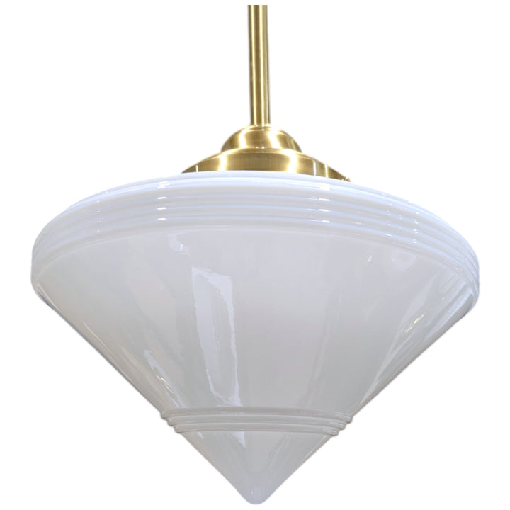 Large Art Deco Glass Rod Pendant Light (Several Finishes Available)
