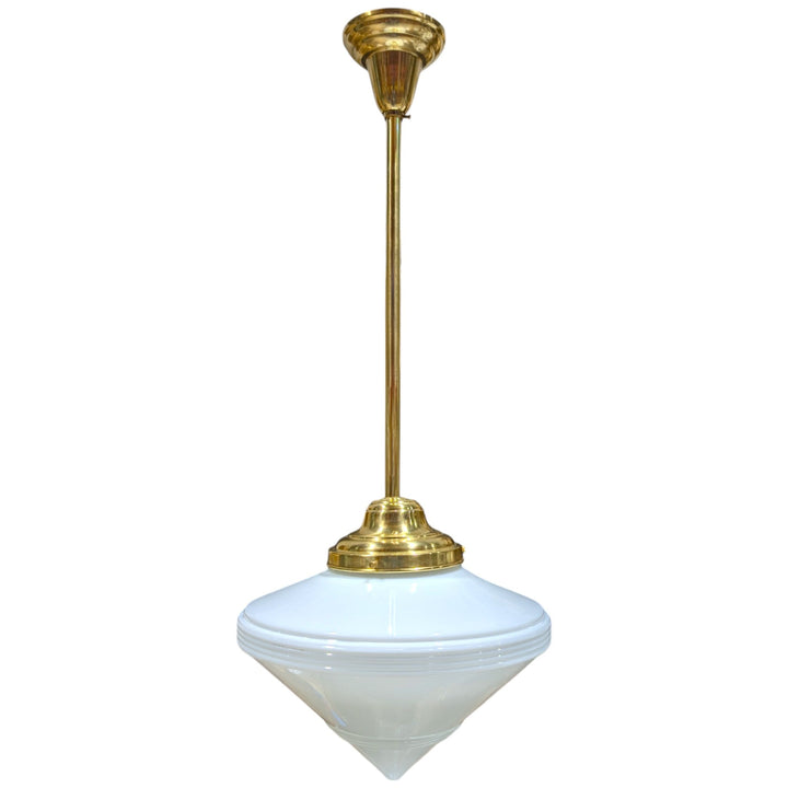 Large Art Deco Glass Rod Pendant Light (Several Finishes Available)