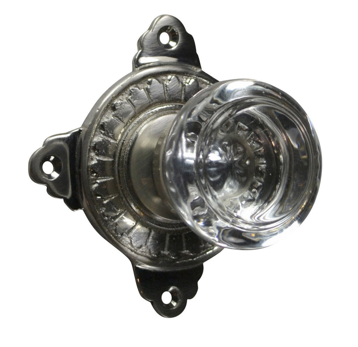 Art Deco Door Set with Round Crystal Door Knobs (Several Finishes Available)