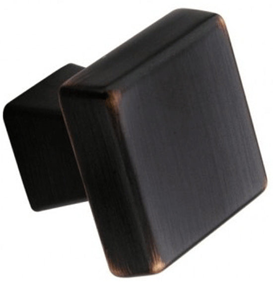 ##Antique Hardware## 1 1/6 Inch Classic Square Black Rock Cabinet Knob