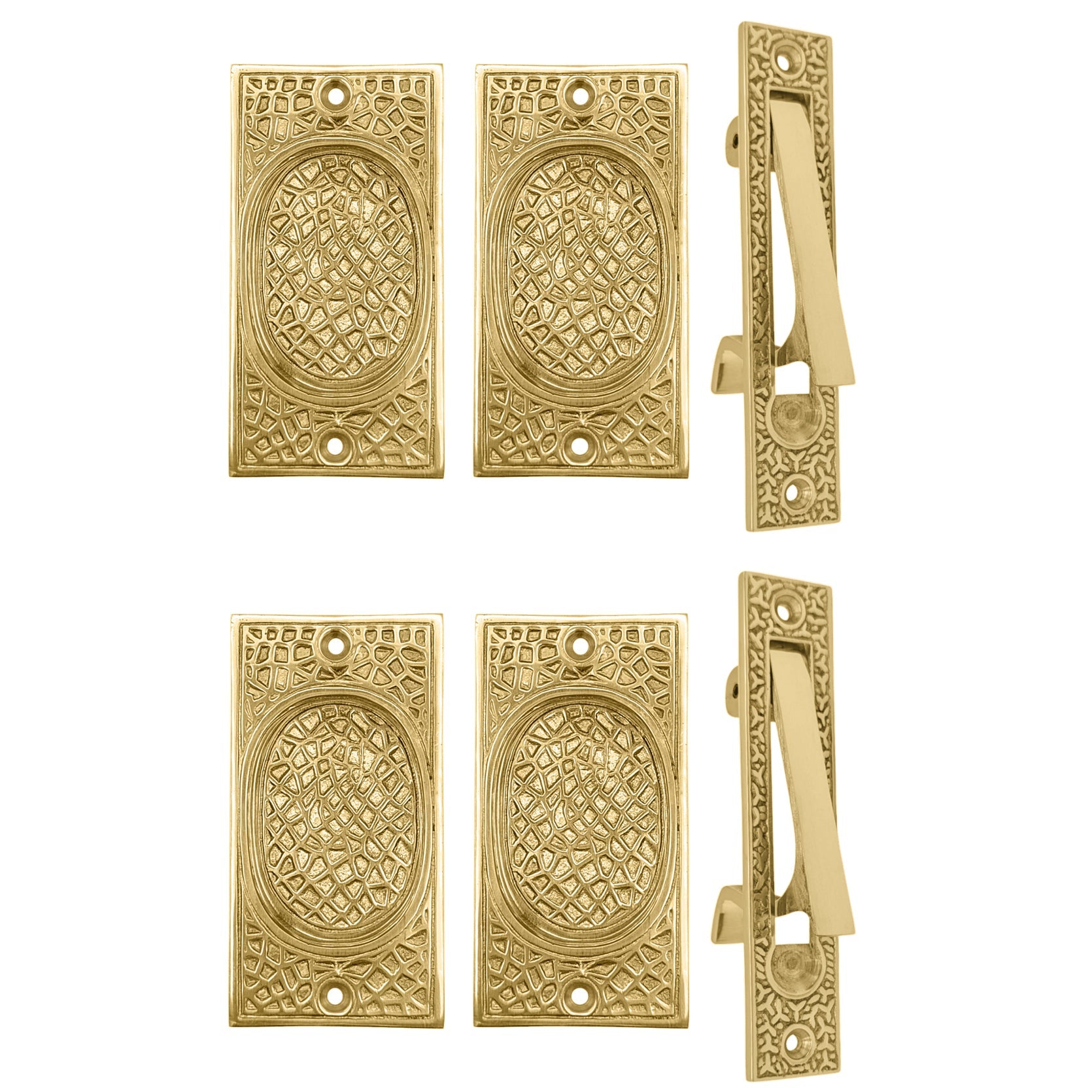 Arts & Crafts Pattern Pocket Door Set (Several Finishes Available