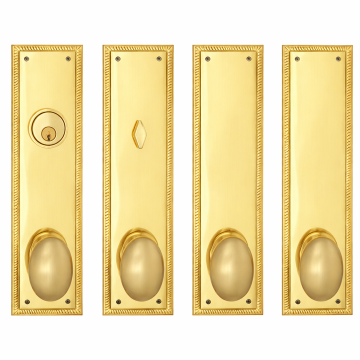 Georgian Roped Rectangular Double Door Deadbolt Entryway Set