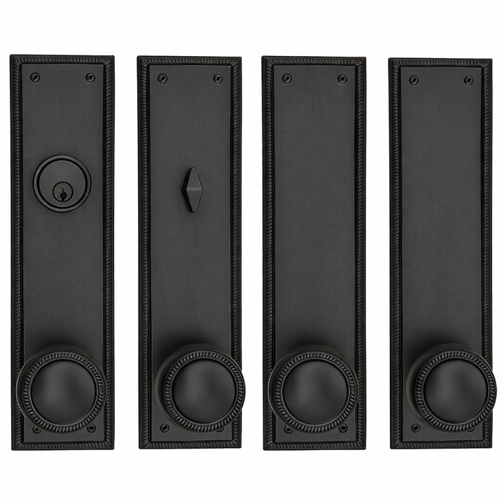 Georgian Roped Rectangular Double Door Deadbolt Entryway Set