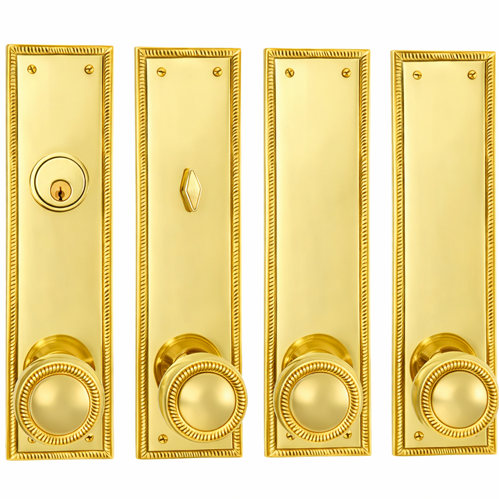 Georgian Roped Rectangular Double Door Deadbolt Entryway Set