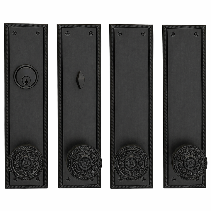 Georgian Roped Rectangular Double Door Deadbolt Entryway Set