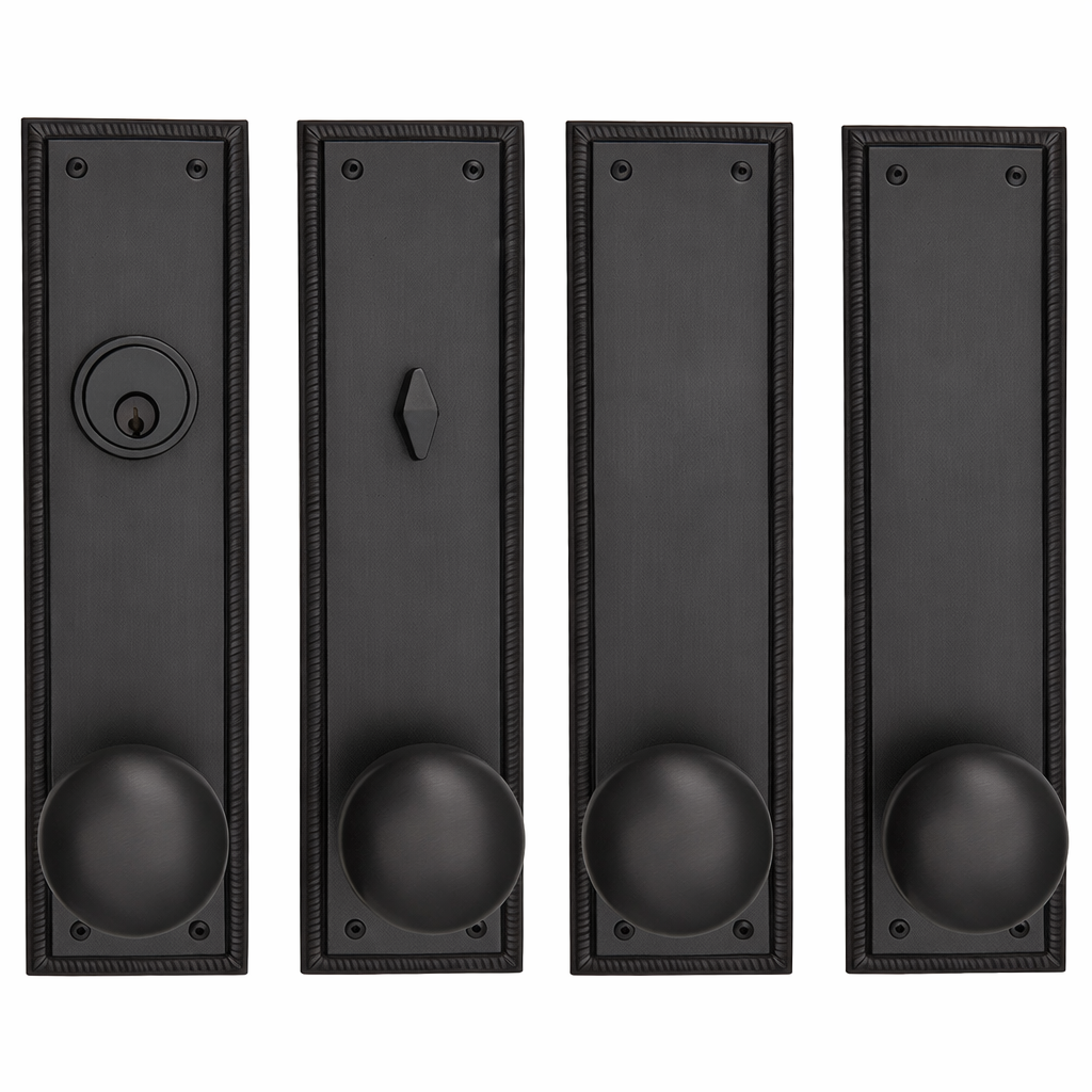 Georgian Roped Rectangular Double Door Deadbolt Entryway Set