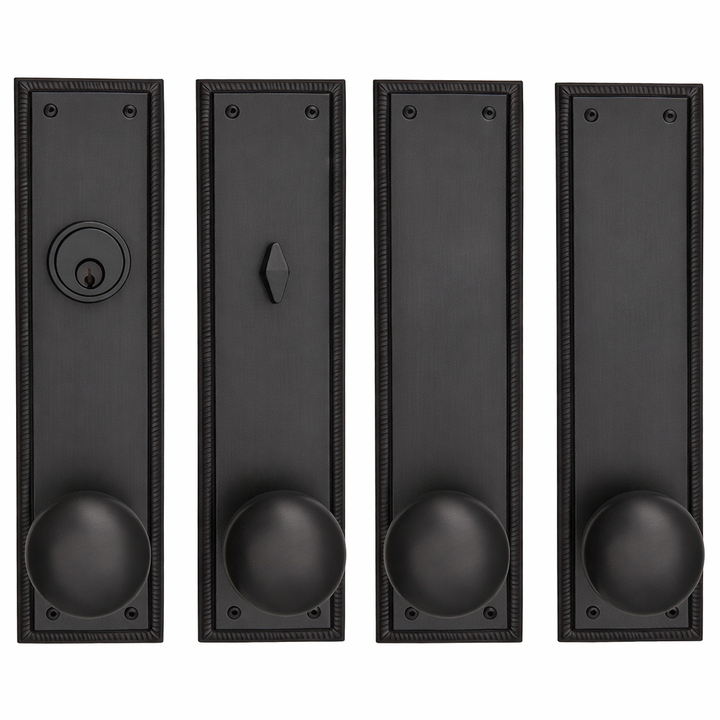 Georgian Roped Rectangular Double Door Deadbolt Entryway Set