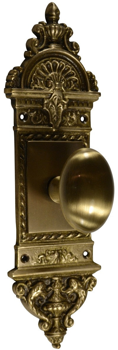 L'Enfant Small Backplate Door Set with Egg Door Knobs (Several Finishes Available)