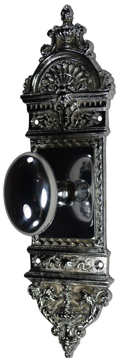 L'Enfant Small Backplate Door Set with Egg Door Knobs (Several Finishes Available)