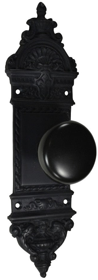 L'Enfant Small Backplate Door Set with Round Brass Door Knobs (Several Finishes Available)