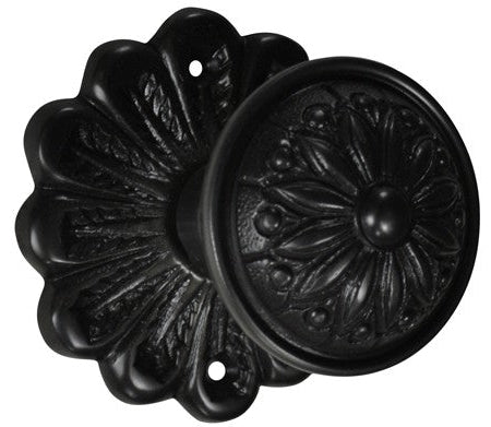 Maltesia Flower Rosette Door Set with Floral Imprint Door Knobs (Several Finishes Available)