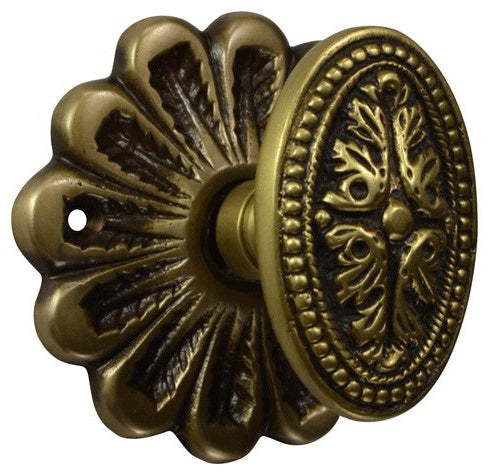 Maltesia Flower Rosette Door Set with Avalon Oval Door Knobs (Several Finishes Available)
