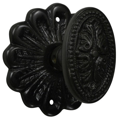 Maltesia Flower Rosette Door Set with Avalon Oval Door Knobs (Several Finishes Available)