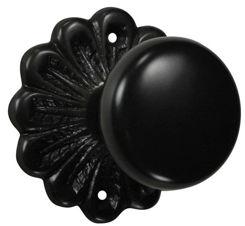 Maltesia Flower Rosette Door Set with Round Brass Door Knobs (Several Finishes Available)