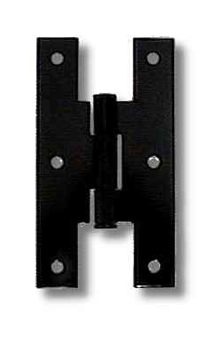 ##Antique Hardware## 3 Inch Metal Hinges: Pair of Semi-Gloss Black Metal Hinges - H Type